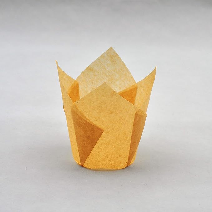 Large Muffin Greaseproof paper Baking cupcake cups, 2-1/4" x 4" Natural Tulip Baking Cup Case of