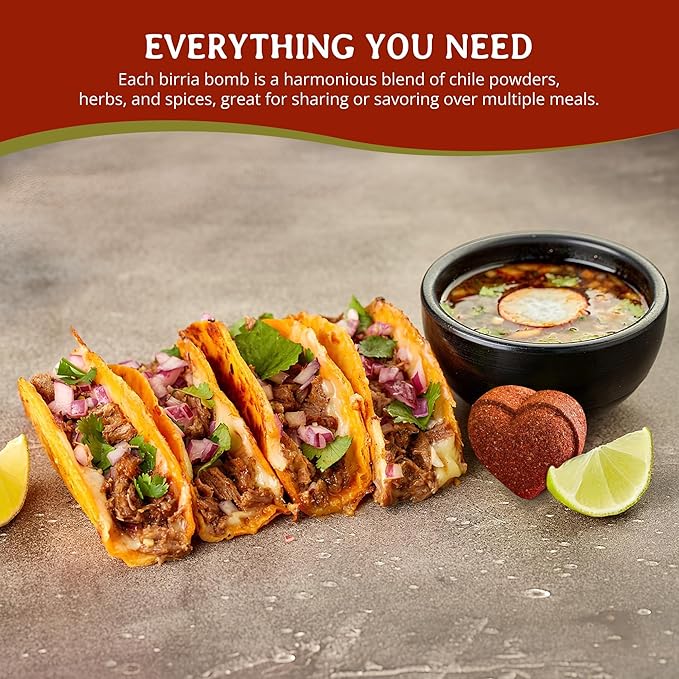 Just Add Luv Authentic Birria Spice Bomb Seasoning - Mexican Spice Mix with Chiles Herbs Spices