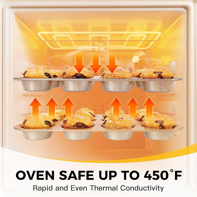 HONGBAKE Bakeware Sets, Baking Pans Set, Nonstick Oven Pan for Kitchen with Wider Grips, 10-Piece