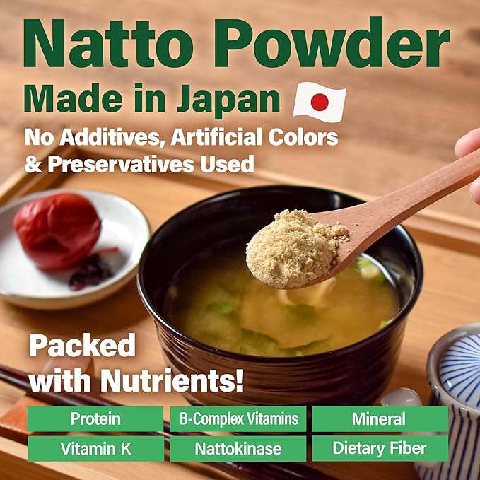 YAMASAN KYOTO UJI Japanese Natto Fermented Soybean Powder, Freeze-Dried Natto Powder, Vitamin K