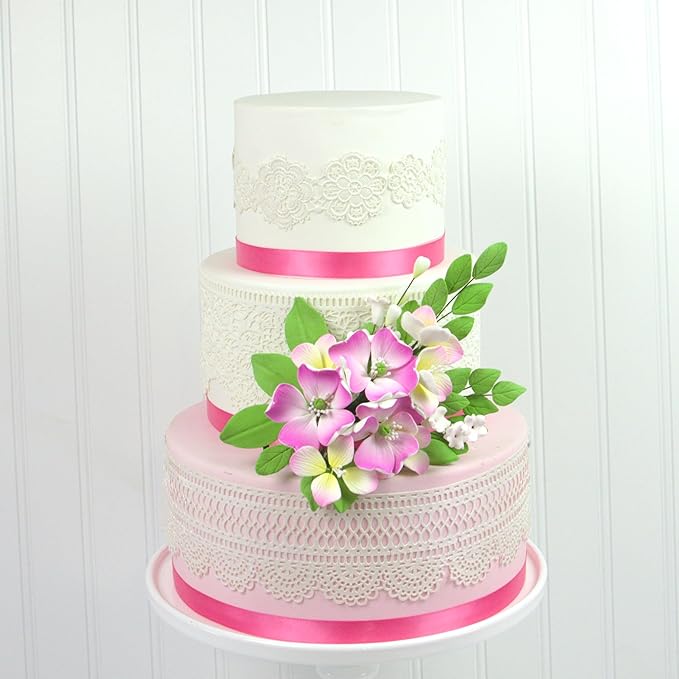 Global Sugar Art Impatiens Sugar Cake Flowers Spray, Pink, 1 Count by Chef Alan Tetreault