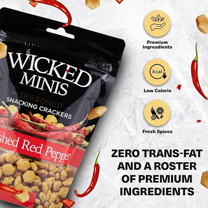 Wicked Minis Soup & Oyster Crackers - Saltine & Salted Flavored Mini Puffed Soup, Savory Snacking