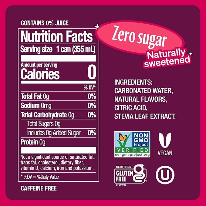 Zevia Zero Sugar Soda, Black Cherry, 16 oz Cans (12-Pack) ??Naturally Sweetened, Non-GMO Project