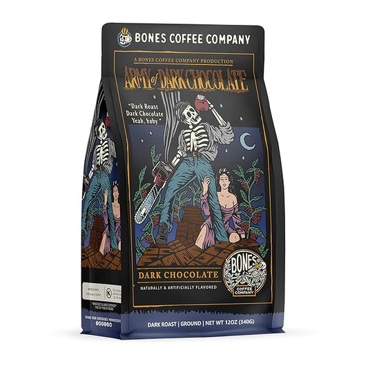 Bones Coffee Company Army of the Dark Chocolate Flavored Coffee, Medium Roast Low Acid Arabica