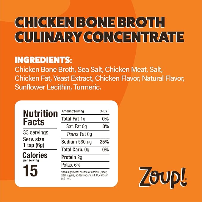 Zoup! Good, Really Good Chicken Bone Broth Culinary Concentrate, 2 Pack, 7 Oz Each