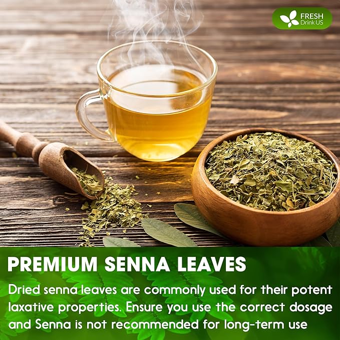 FreshDrinkUS, Permium 10oz Senna Leaves, 100% Natural & Pure from Senna Leaves, Senna Leaf Tea