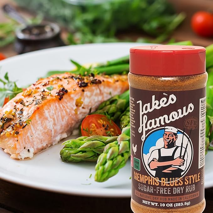 Jake?™s Famous Memphis Rub, BBQ Rub 10 Oz Sugar Free, Gluten Free, Seasoning Mix for Ribs, Pork
