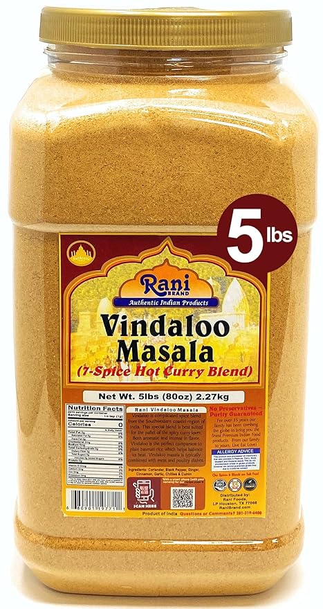 Rani Vindaloo Curry Masala Indian Spice Blend 80oz (5lbs) 2.27kg Bulk PET Jar ~ All Natural | Salt