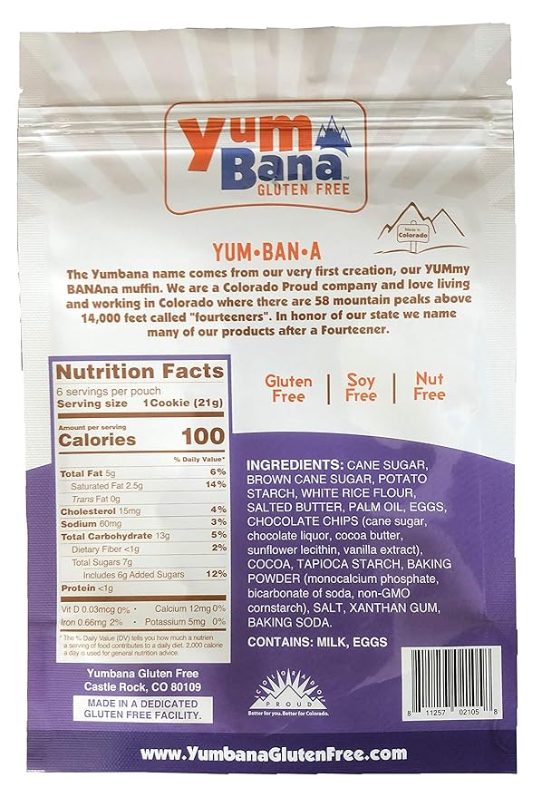 Yumbana Gluten Free Double Chocolate Cookies - Soy Free, Nut Free Cookies - No Artificial Flavors