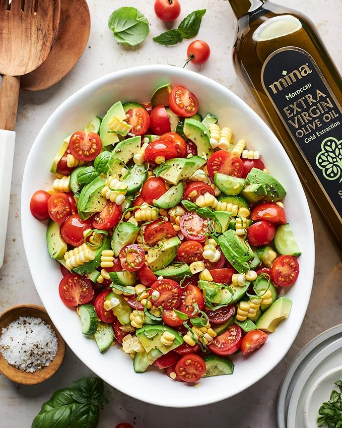 Mina Olive Oil Extra Virgin 68 Fl Oz, New Harvest, Polyphenol Rich Moroccan Extra Virgin Olive Oil