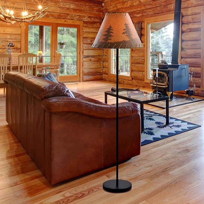 Catalina Lighting 19910-000 Rustic Cabin Lodge Floor Lamp, Standing Lamp, Living Room Light for