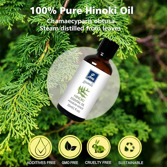 Hinoki Essential Oil 1 Oz ??100% Pure Natural Hinoki Oil for Diffuser, Skin, Hair, Massage & DIY