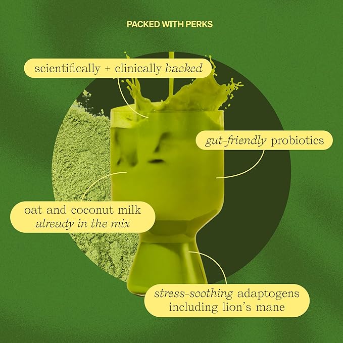 Clevr Blends Organic Matcha Green Tea Latte, Instant Ceremonial Grade, Superfood Powder Blend with