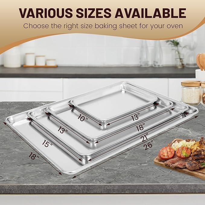 12 Pack Half Size Baking Sheet Pan Aluminum Commercial Pan for Oven Freezer Bakery Hotel Restaurant