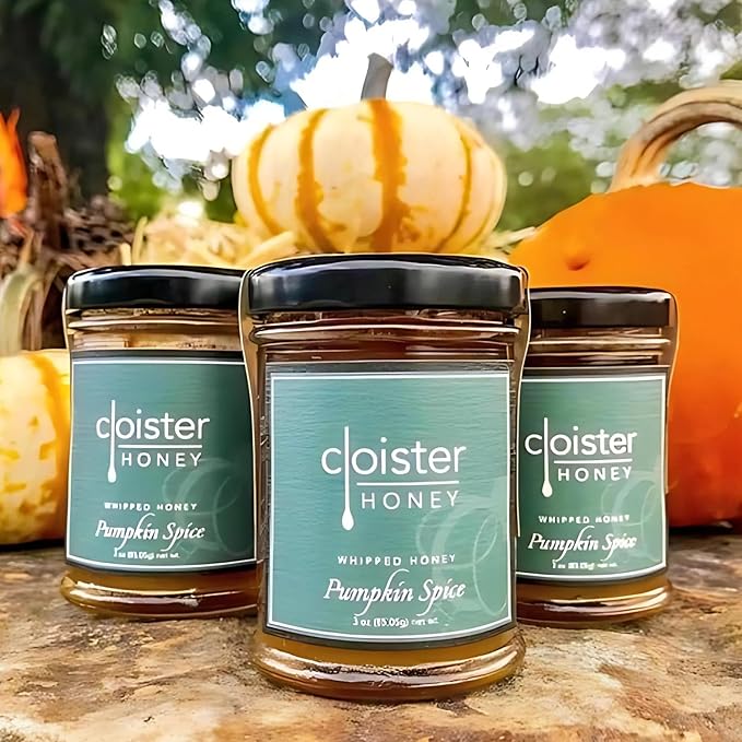 Cloister Honey Whipped Honey - Pumpkin Spice (9 oz) | Hand Crafted | Raw Artisan Honey | 100% Pure