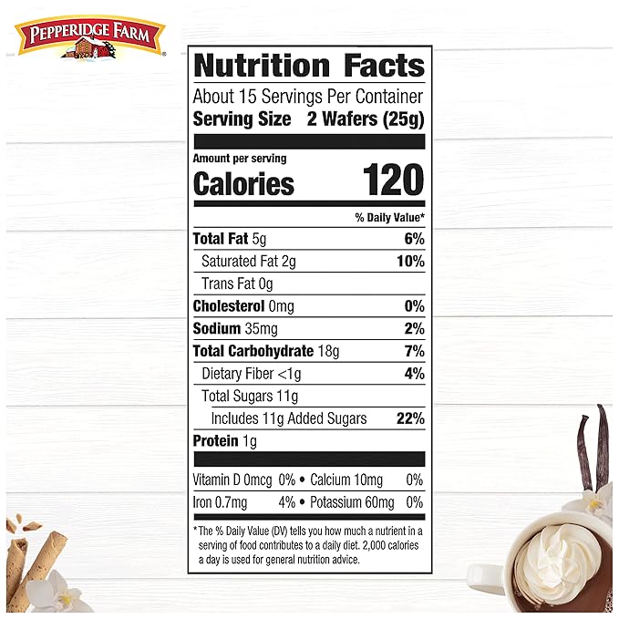 Pepperidge Farm Pirouette Cookies, French Vanilla Flavored Crème Filled Wafers, 13.5 Oz Tin