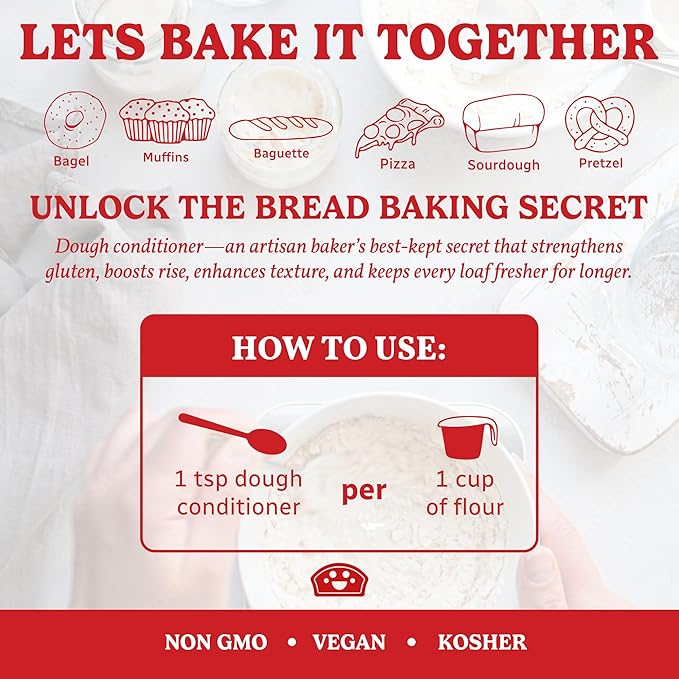 Bakers Club Artisan Dough Conditioner ??Bread Improver & Baking Enhancer for Better Texture, Volume