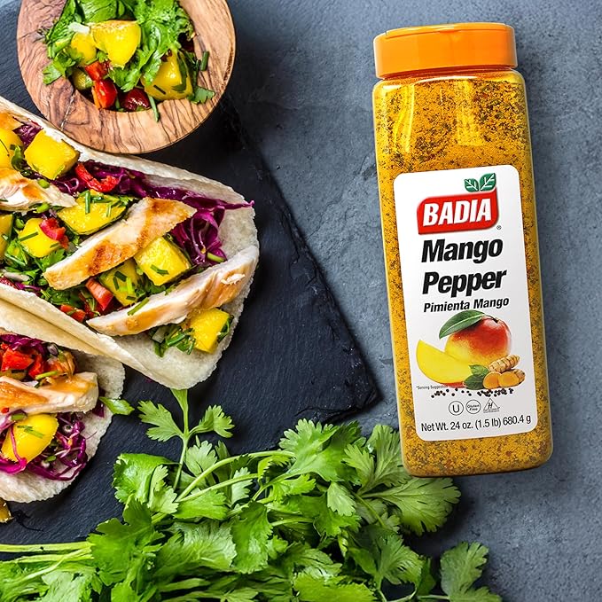 Badia Mango Pepper Seasoning, 24 oz - Sweet & Zesty Citrus Pepper Blend for Chicken, Seafood &