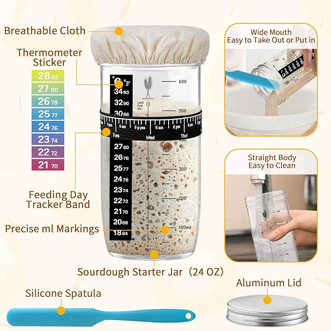 Banneton Proofing Basket Set,10 Inch Round & Oval Natural Rattan Sourdough Bread Proofing Basket