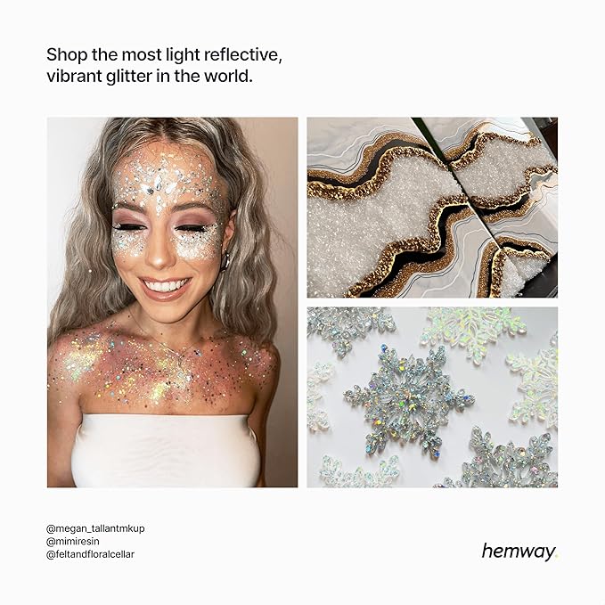 Hemway Premium Glitter Shaker - Mother of Pearl Iridescent | 130g Ultrafine Metallic Flake Sequins