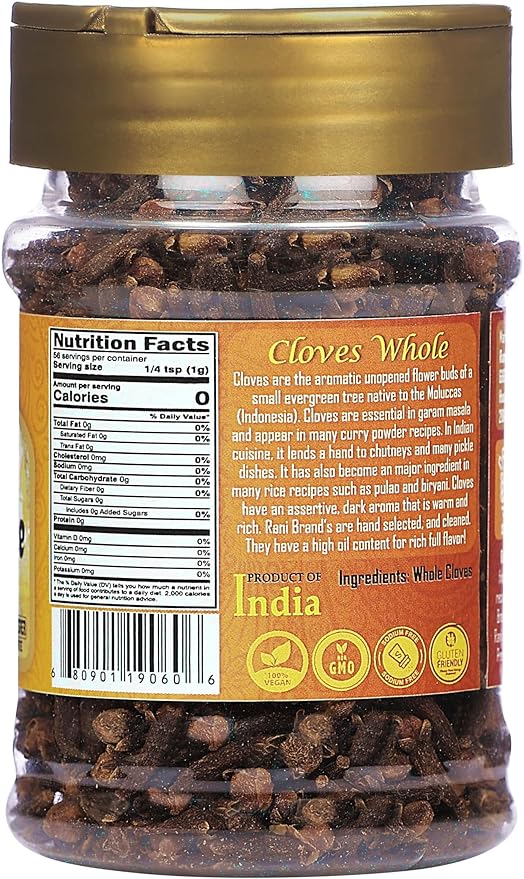 Rani Cloves Whole (Laung) 2oz (56g) Great for Food, Tea, Pomander Balls and Potpourri, Hand