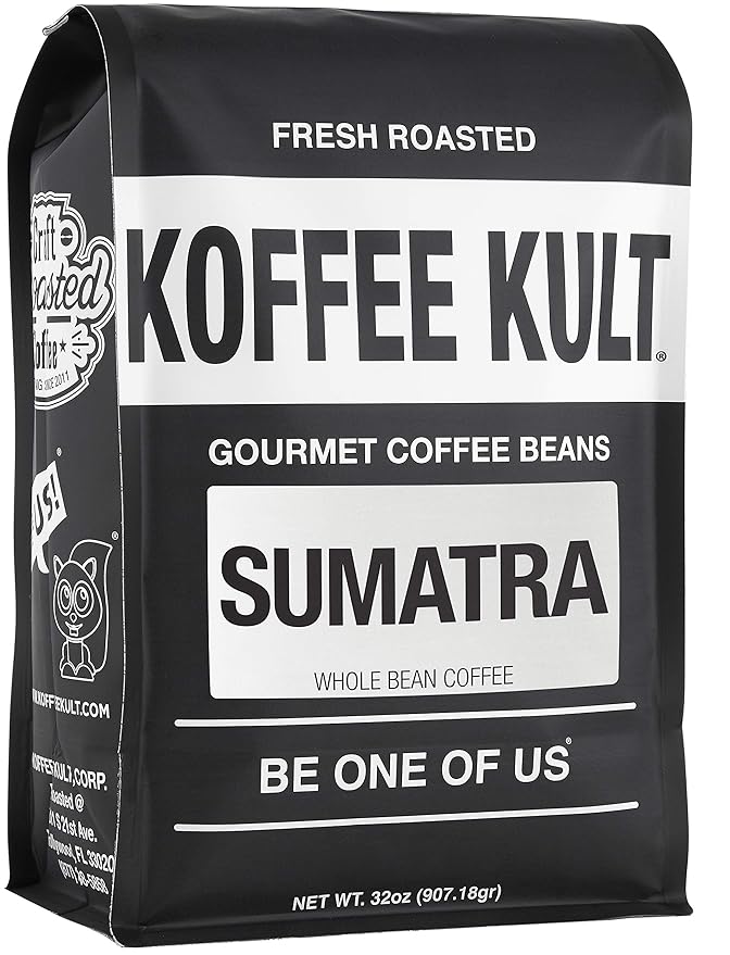 Koffee Kult Sumatra Coffee Beans Dark Roast - Indonesian Fresh Roasted Coffee Beans(Whole Bean