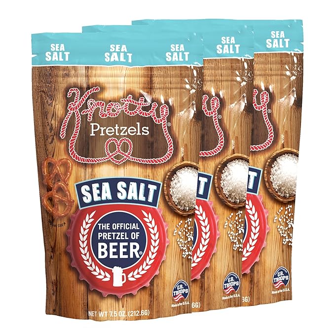 Knotty Pretzels ?쏷he Official Pretzel of Beer??7.5 oz Individual Seasoned Pretzels in Resealable