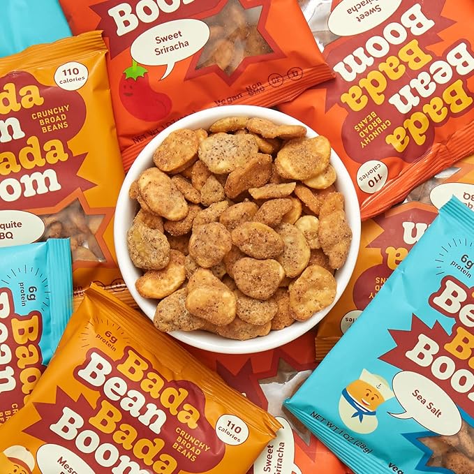 Enlightened Bada Bean Bada Boom - Plant-Based Protein, Gluten Free, Vegan, Crunchy Roasted Broad