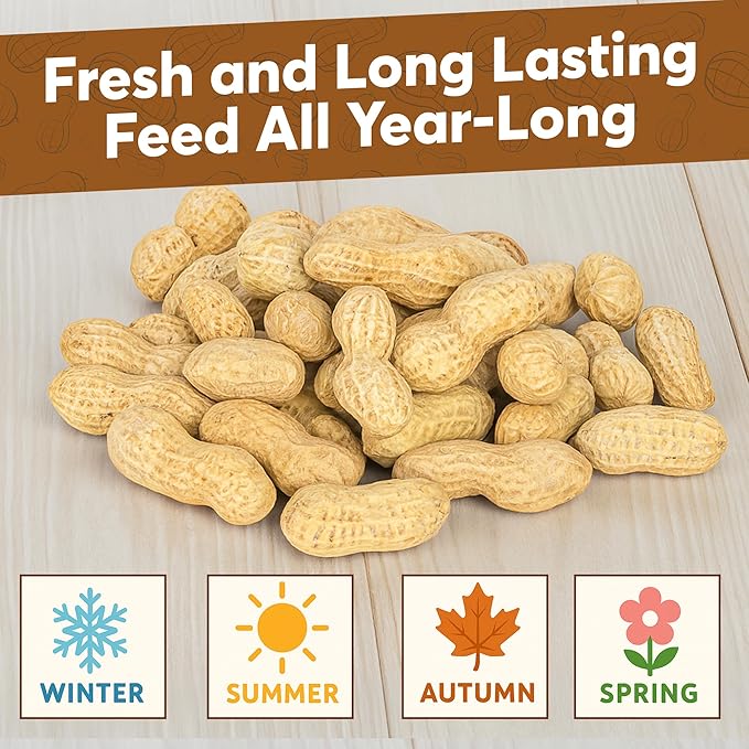 5 LB - Raw Peanuts For Squirrels, Raw In Shell Peanuts For Birds and Wildlife- Squirrel Food, Wild