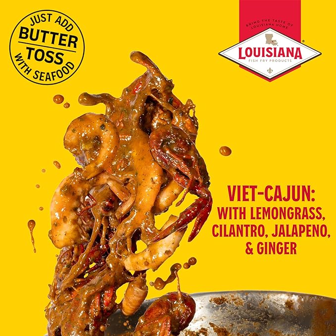 Louisiana Fish Fry Cajun Drip Viet-Cajun Butter Seasoning Mix - Seasoned Butter Sauce for Seafood