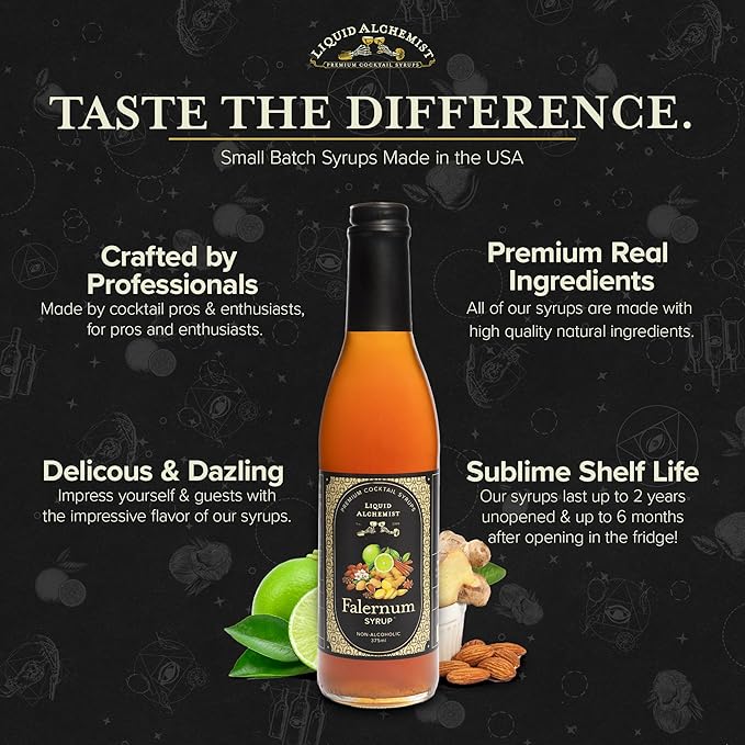 Liquid Alchemist Falernum Syrup for Cocktails - Real Ingredients Make our Falernum Cocktail Syrup a