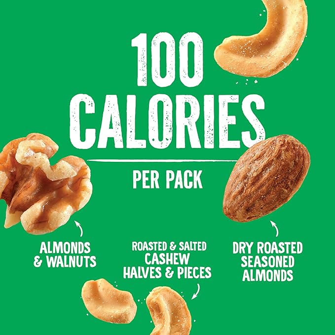 Emerald Nuts Mixed Nuts Variety Pack 18ct (1-Pack) , 100-Calorie Individual Packs , Features Dry