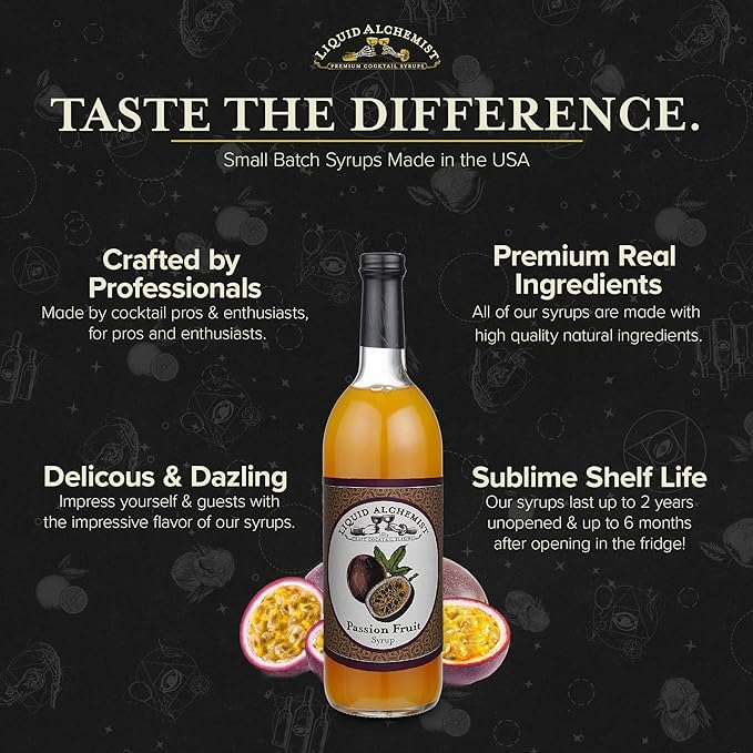 Liquid Alchemist Passion Fruit Syrup for Cocktails - Real Ingredients Make our Passion Fruit Puree