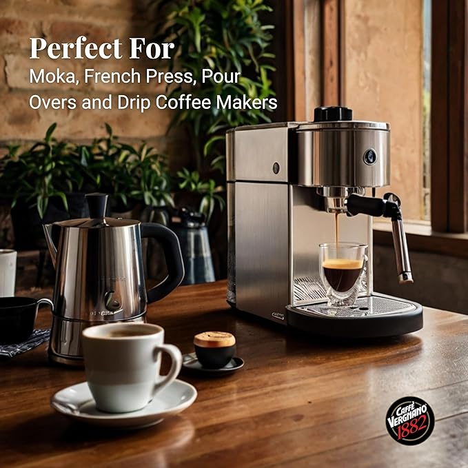 Caffe Vergnano 1882 Antica Bottega Whole Bean Arabica Medium Roast Espresso - Italian Coffee Beans