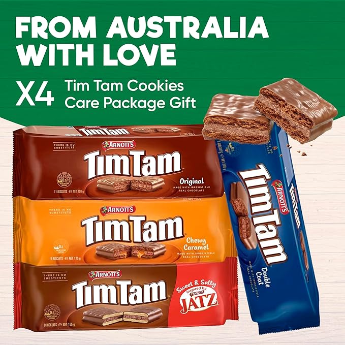 Tim Tam Variety Pack: Original, Double Chocolate, Chewy Caramel & Jatz - Authentic Australian
