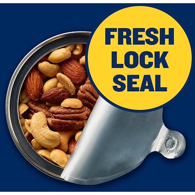 PLANTERS Salted Mixed Nuts, Peanuts, Almonds, Cashews, Brazil Nuts and Pecans, Party Snack