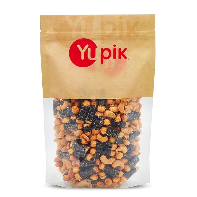 Yupik Sushi Cashew Mix, 1 lb (16 oz), Non-GMO, Vegan, Crunchy Savory Snack with Rice Crackers