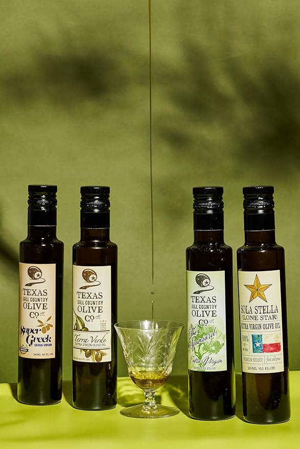 Texas Hill Country Olive Co Super Greek Extra Virgin Olive Oil - Cold Pressed EVOO Gourmet Olive