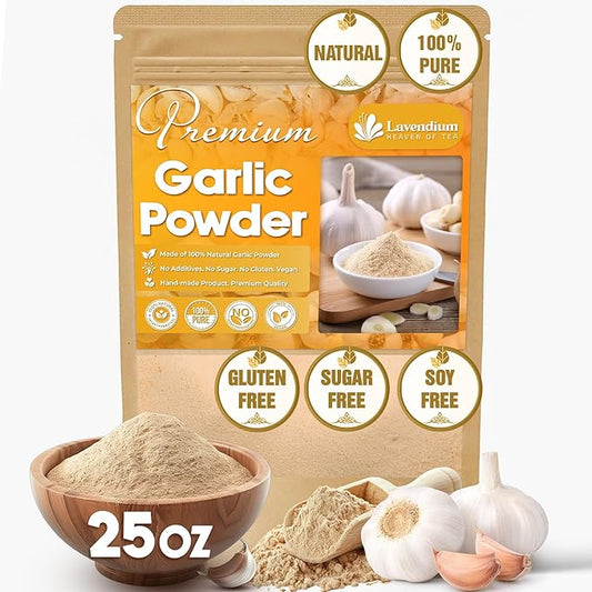 Lavendium, Premium 25oz Garlic Powder, 100% Natural and Pure from Garlic, Rich Flavor, Perfect for