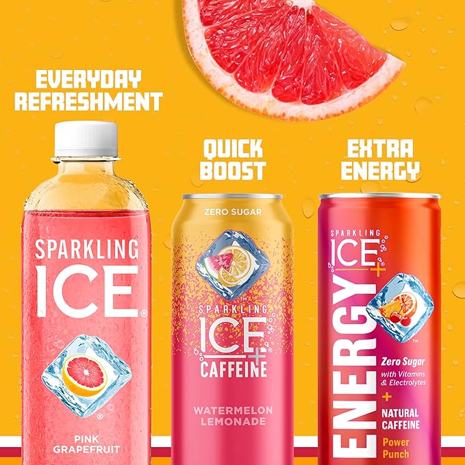 Sparkling Ice, Pink Grapefruit Sparkling Water, Zero Sugar Flavored Water, with Antioxidants and