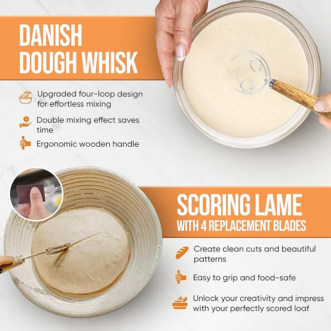 Trailblaze Banneton Bread Proofing Basket - Sourdough Bread Baking Supplies ??Sourdough Starter Kit