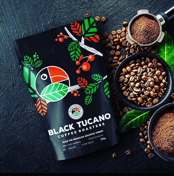 Black Tucano Specialty Coffee -Brazilian Whole Bean Medium Roast Coffee - Premium Blend Whole Bean