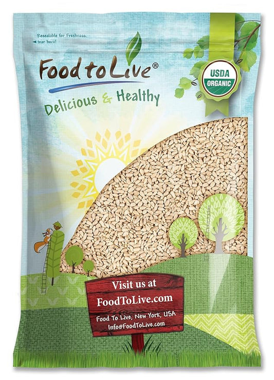 Food to Live - Organic Sunflower Seeds, 12 Pounds - Hulled, Raw, Non-GMO, Dried Kernels, Unsalted