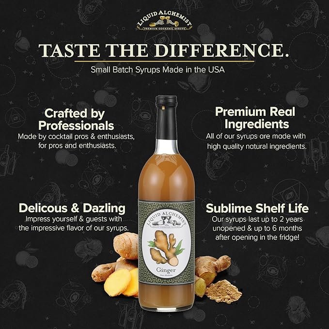 Liquid Alchemist Ginger Syrup for Cocktails - Real Ingredients Make our Liquid Ginger Puree for