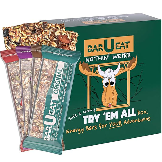 BAR-U-EAT Gluten-Free, Organic, Soft & Chewy Energy Bar. Real Food | Seed Oil Free | No Artificial