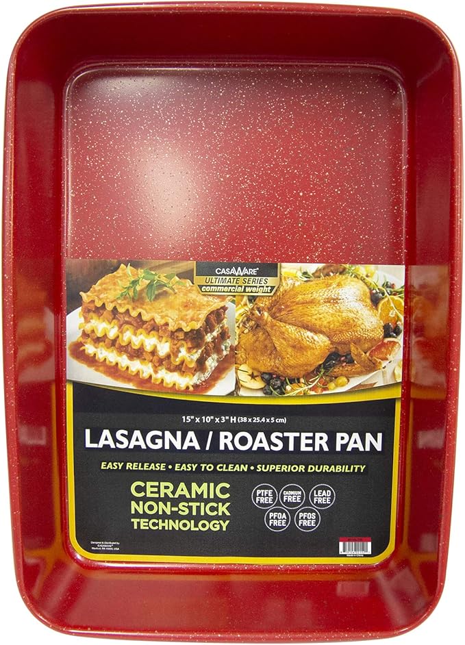 casaWare 15 x 10 x 3-Inch Ultimate Series Commercial Weight Ceramic Coated Non-Stick