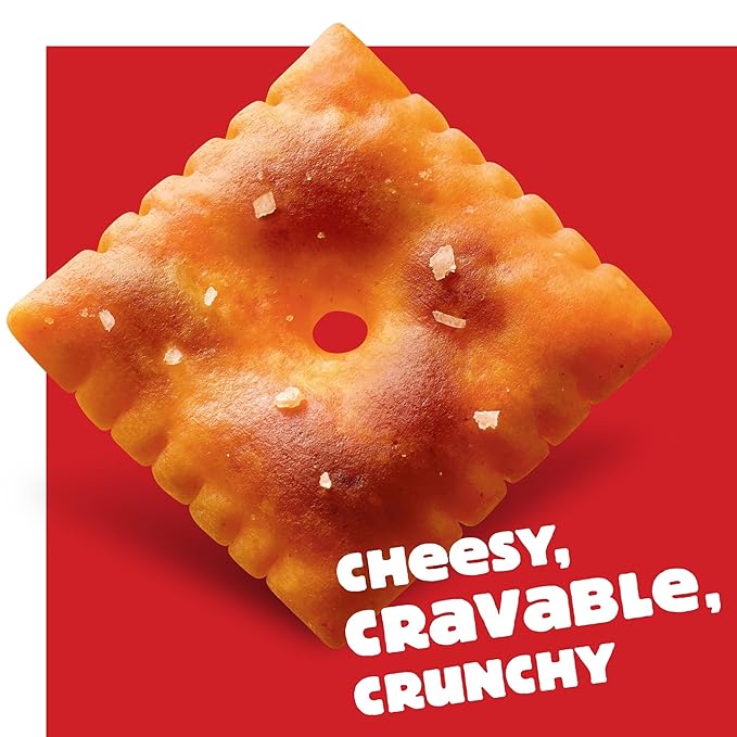 Cheez-It Cheese Crackers, Baked Snack Crackers, Lunch Snacks, Family Size, Extra Toasty, 21oz Box