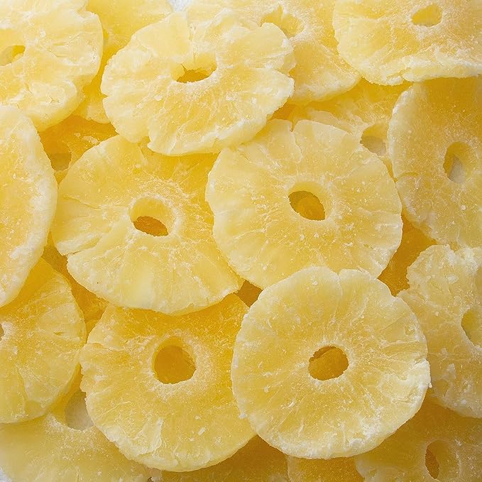 Anna and Sarah Dehydrated Pineapple Ring Slice 32 Oz, Low Sugar, NO SO2 (NO SULPHUR), Natural