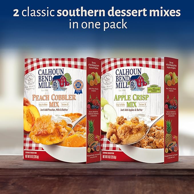 Calhoun Bend Mill Variety Bundle Mixes | Easy to Make Homemade Dessert for Apples, Peaches, Berries