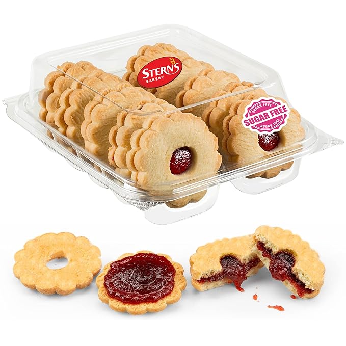 Sugar Free Cookies by Stern?™s Bakery | [10 Count] Strawberry Filled Linzer Tarts | Sugar Free